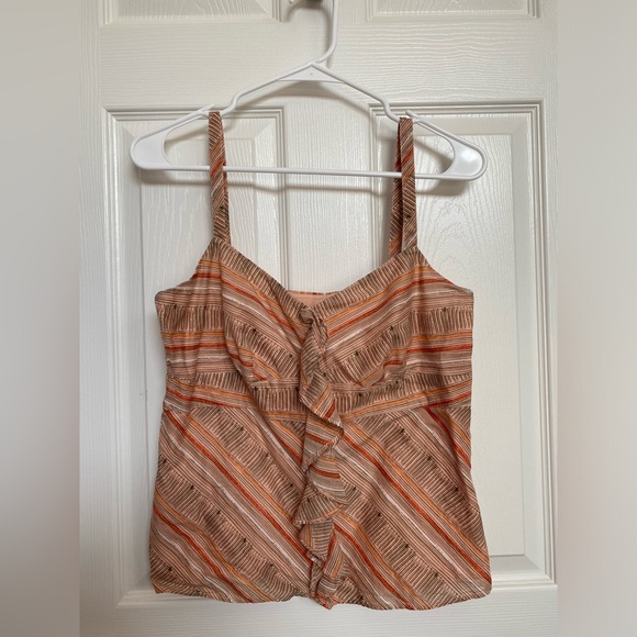 Vintage Loft summer top. Side zip, size 10 petite. Ruffle front detail. - Picture 1 of 3